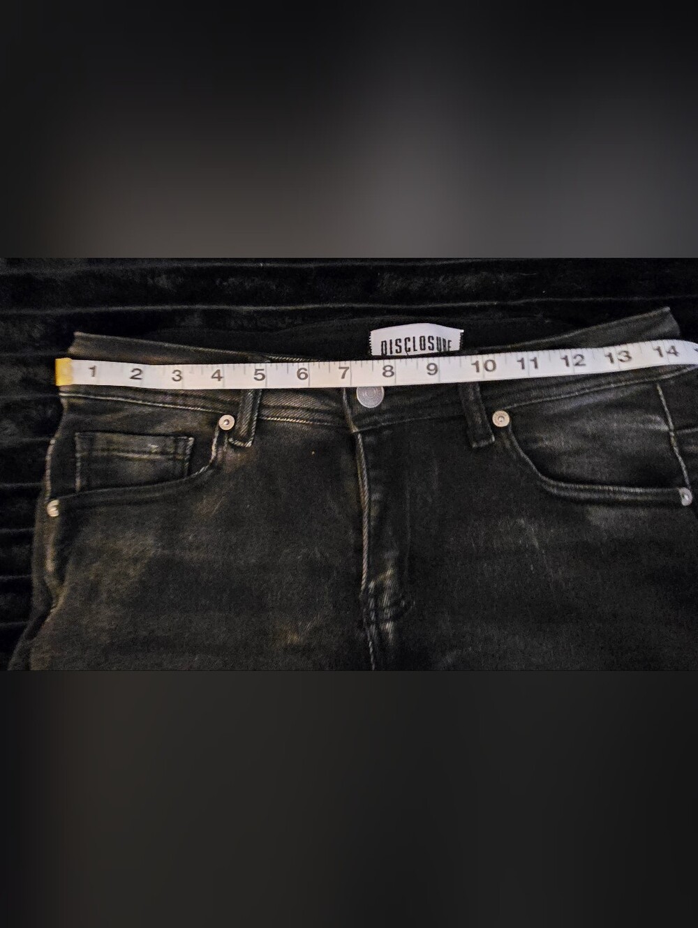 Disclosure Black Wash Low Mid Rise Bootcut Stretch Jeans Sz 7 Jrs NWOT - Picture 3 of 10